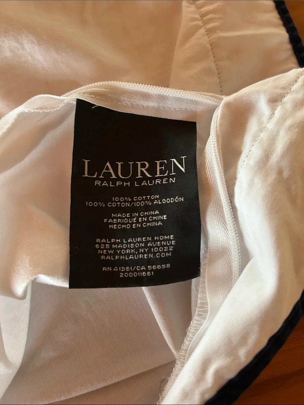 Ralph Lauren Spencer Sateen King White Duvet and 3 Euro Shams with Navy Trim